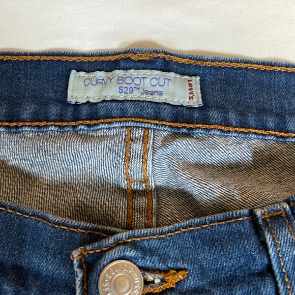 Levi's Curvy Bootcut 529 Jeans Women's 12S Blue Cotton Blend - Picture 5 of 8